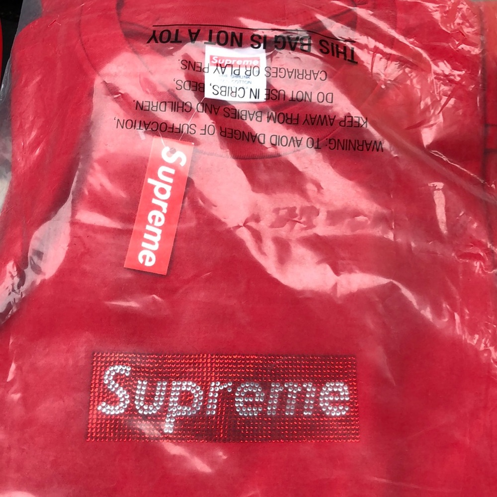 Supreme Swarovski Box Logo 25th Anniversary - Red